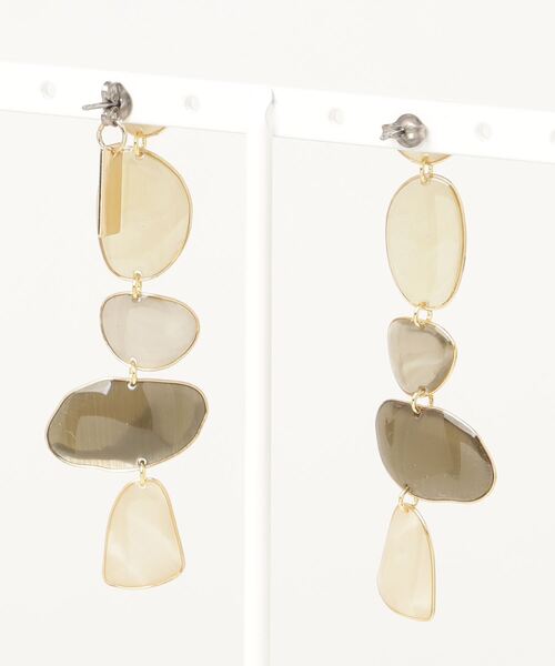 The Rule（ザルール）の「The Rule ザルール : Mellow pieced earring: メロウ ロングピアス（ピアス（両耳用）・レディース・オレンジ/ネイビー/アイボリー・FREE）」の11枚目の写真