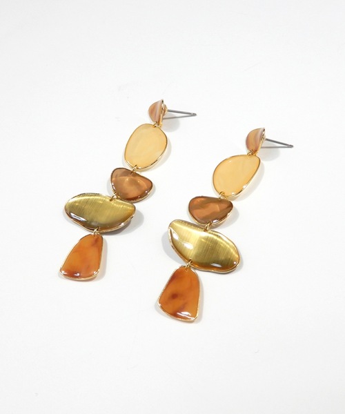The Rule（ザルール）の「The Rule ザルール : Mellow pieced earring: メロウ ロングピアス（ピアス（両耳用）・レディース・オレンジ/ネイビー/アイボリー・FREE）」の9枚目の写真