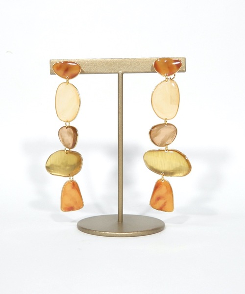 The Rule（ザルール）の「The Rule ザルール : Mellow pieced earring: メロウ ロングピアス（ピアス（両耳用）・レディース・オレンジ/ネイビー/アイボリー・FREE）」の10枚目の写真