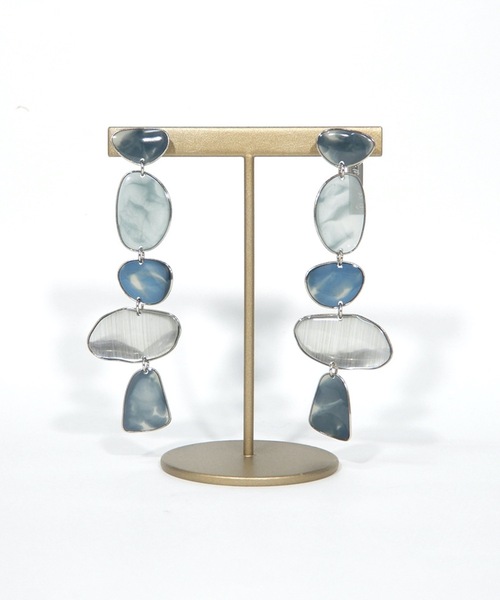 The Rule（ザルール）の「The Rule ザルール : Mellow pieced earring: メロウ ロングピアス（ピアス（両耳用）・レディース・オレンジ/ネイビー/アイボリー・FREE）」の8枚目の写真