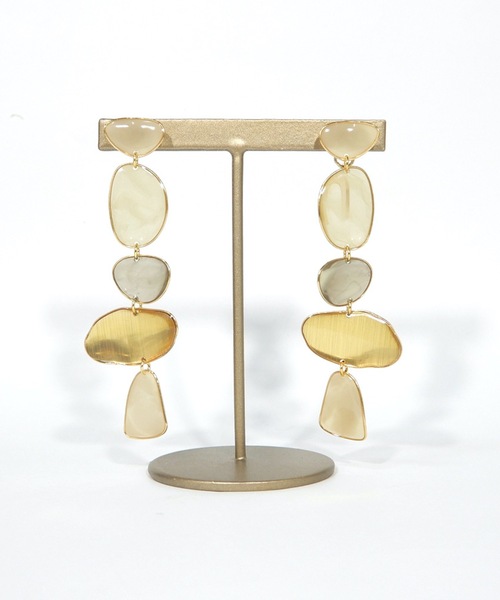 The Rule（ザルール）の「The Rule ザルール : Mellow pieced earring: メロウ ロングピアス（ピアス（両耳用）・レディース・オレンジ/ネイビー/アイボリー・FREE）」の7枚目の写真