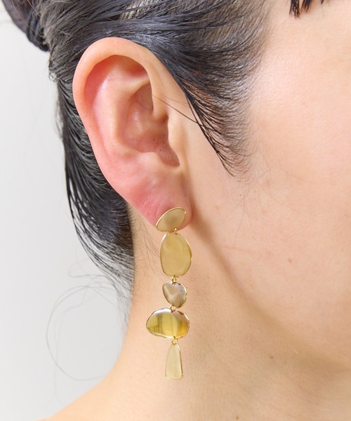 The Rule（ザルール）の「The Rule ザルール : Mellow pieced earring: メロウ ロングピアス（ピアス（両耳用）・レディース・オレンジ/ネイビー/アイボリー・FREE）」の14枚目の写真