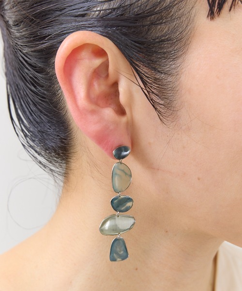 The Rule（ザルール）の「The Rule ザルール : Mellow pieced earring: メロウ ロングピアス（ピアス（両耳用）・レディース・オレンジ/ネイビー/アイボリー・FREE）」の15枚目の写真