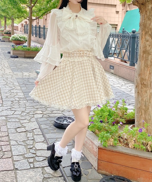 ROJITA（ロジータ）の「ビジュバックルツイードフレアスカート