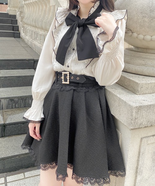 ROJITA（ロジータ）の「ビジュバックルツイードフレアスカート