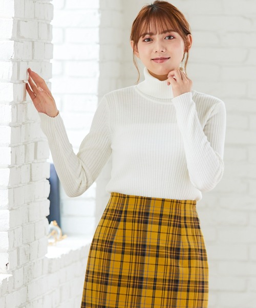 Honeys（ハニーズ）の「あったかリブ編タートル（ニット/セーター