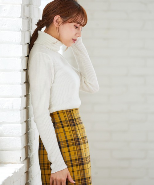 Honeys（ハニーズ）の「あったかリブ編タートル（ニット/セーター・レディース・ピンク/ブラウン/ブラック/ベージュ/アイボリー/パープル/レッド/グリーン/ターコイズブルー・LL/S/M/L）」の11枚目の写真