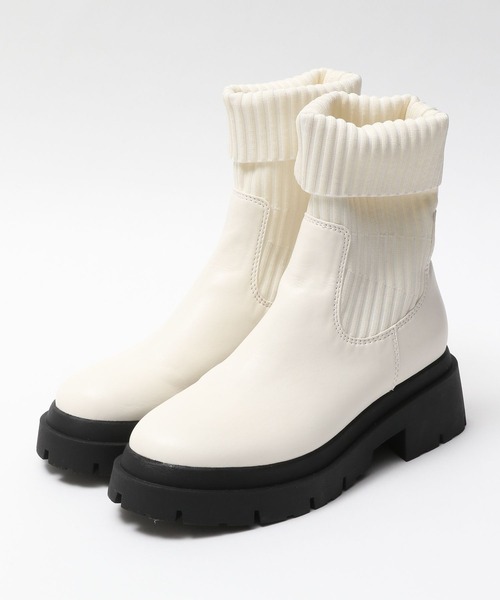 PAGEBOY(ページボーイ)の「ニットソックスブーツ(ブーツ・レディース・ブラック/オフホワイト・M/L)」の15枚目の写真