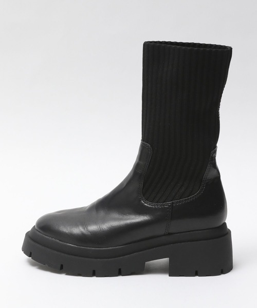 PAGEBOY(ページボーイ)の「ニットソックスブーツ(ブーツ・レディース・ブラック/オフホワイト・M/L)」の5枚目の写真