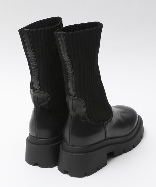 PAGEBOY(ページボーイ)の「ニットソックスブーツ(ブーツ・レディース・ブラック/オフホワイト・M/L)」の7枚目の写真