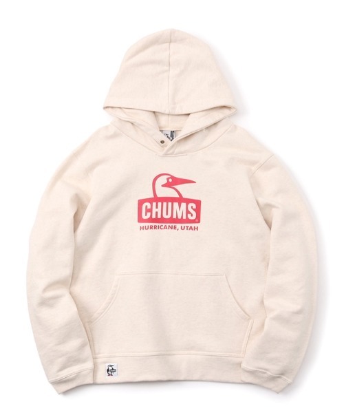 CHUMS（チャムス）の「CHUMS/チャムス オーバーサイズ ブービーパーカー/裏起毛 ワンポイント プリントロゴフーディ/プルオーバーパーカー/Booby Face Pullover Parka CH00-1303（パーカー・メンズ・グレー/ブラック/グリーン/レッド/ホワイト・XL/L/M）」の2枚目の写真