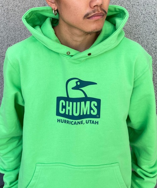 CHUMS（チャムス）の「CHUMS/チャムス オーバーサイズ ブービーパーカー/裏起毛 ワンポイント プリントロゴフーディ/プルオーバーパーカー/Booby Face Pullover Parka CH00-1303（パーカー・メンズ・グレー/ブラック/グリーン/レッド/ホワイト・XL/L/M）」の21枚目の写真