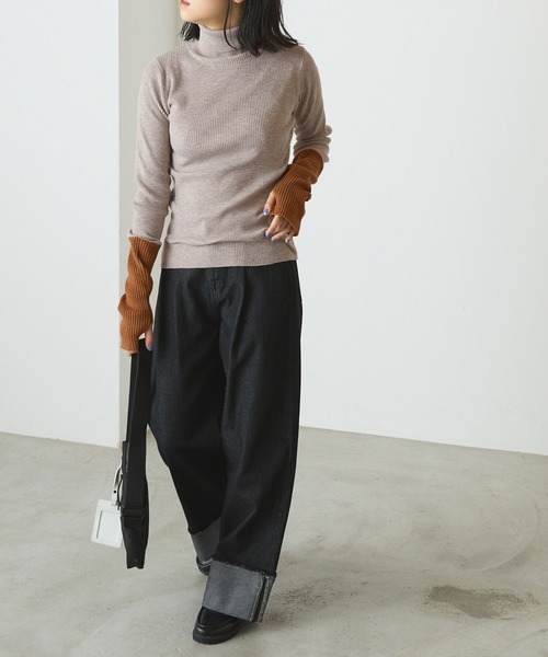 forksy.(フォルクシー)の「【forksy.】フィンガーフォールリブタートルニットプルオーバー(ニット/セーター・レディース・グレー/アイボリー/ブラック/ベージュ・FREE)」の7枚目の写真