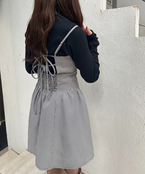 one after another NICE CLAUP（ワンアフターアナザーナイスクラップ）の「ビンテージガーリーなミニキャミワンピース（ワンピース・レディース・アイボリー/ブラック/ブラック系その他・FREE）」の14枚目の写真