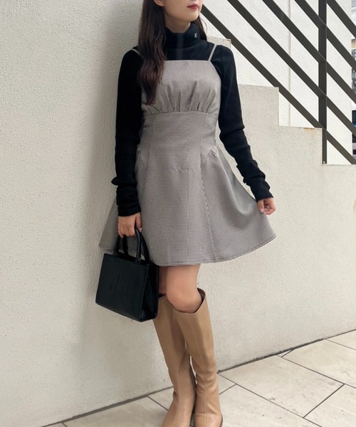 one after another NICE CLAUP（ワンアフターアナザーナイスクラップ）の「ビンテージガーリーなミニキャミワンピース（ワンピース・レディース・アイボリー/ブラック/ブラック系その他・FREE）」の17枚目の写真