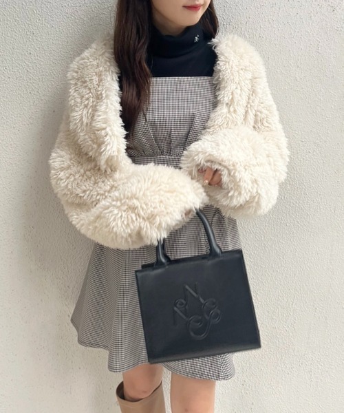 one after another NICE CLAUP（ワンアフターアナザーナイスクラップ）の「ビンテージガーリーなミニキャミワンピース（ワンピース・レディース・アイボリー/ブラック/ブラック系その他・FREE）」の18枚目の写真