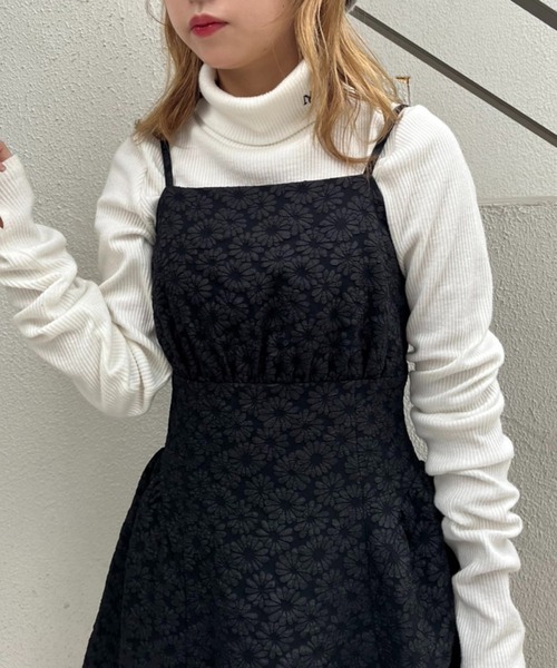 one after another NICE CLAUP（ワンアフターアナザーナイスクラップ）の「ビンテージガーリーなミニキャミワンピース（ワンピース・レディース・アイボリー/ブラック/ブラック系その他・FREE）」の6枚目の写真