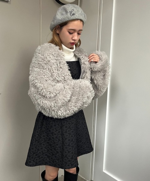 one after another NICE CLAUP（ワンアフターアナザーナイスクラップ）の「ビンテージガーリーなミニキャミワンピース（ワンピース・レディース・アイボリー/ブラック/ブラック系その他・FREE）」の11枚目の写真