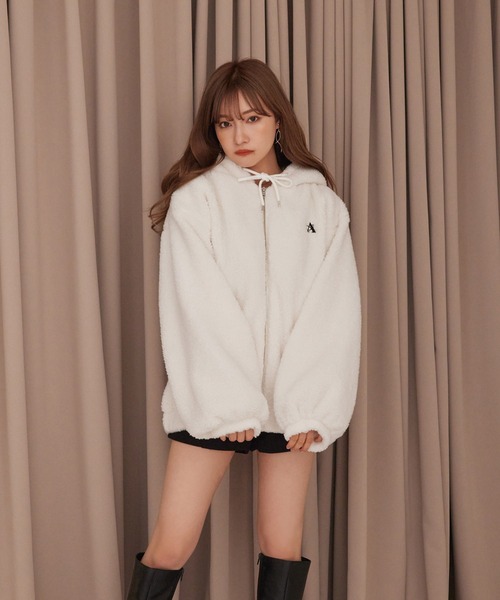 ANDGEEBEE（アンジービー）の「UNISEXボアジップパーカー（その他アウター・レディース・ブラウン/アイボリー・X-LARGE）」の10枚目の写真