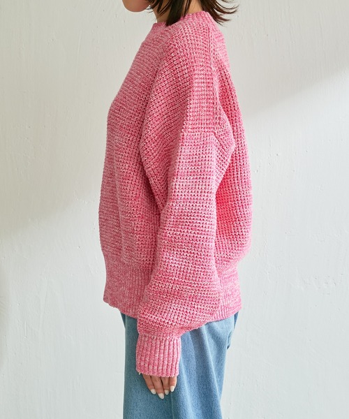 COLLAGE GALLARDAGALANTE（コラージュガリャルダガランテ）の「メランジニット（ニット/セーター・レディース・ライム/ピンク・FREE）」の20枚目の写真