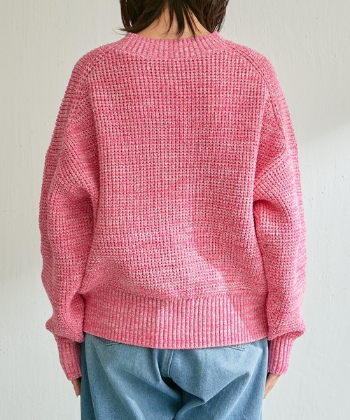 COLLAGE GALLARDAGALANTE（コラージュガリャルダガランテ）の「メランジニット（ニット/セーター・レディース・ライム/ピンク・FREE）」の21枚目の写真