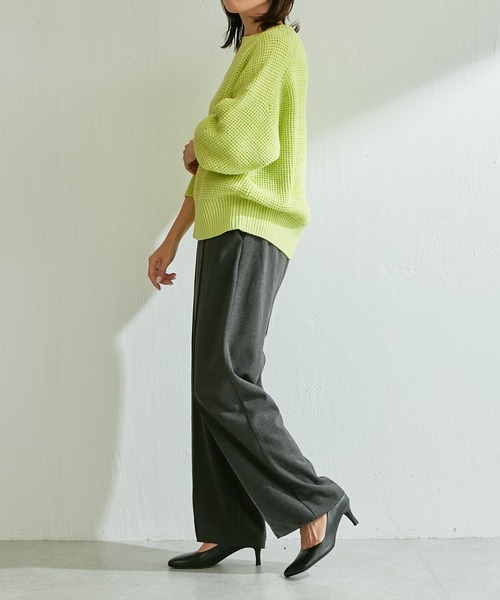 COLLAGE GALLARDAGALANTE（コラージュガリャルダガランテ）の「メランジニット（ニット/セーター・レディース・ライム/ピンク・FREE）」の5枚目の写真