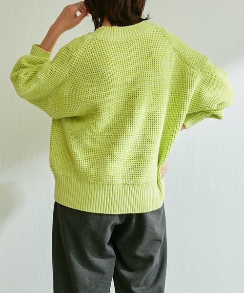 COLLAGE GALLARDAGALANTE（コラージュガリャルダガランテ）の「メランジニット（ニット/セーター・レディース・ライム/ピンク・FREE）」の8枚目の写真