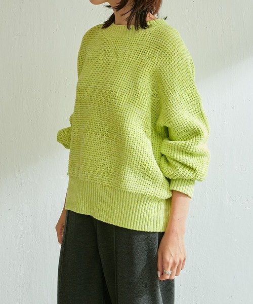 COLLAGE GALLARDAGALANTE（コラージュガリャルダガランテ）の「メランジニット（ニット/セーター・レディース・ライム/ピンク・FREE）」の6枚目の写真