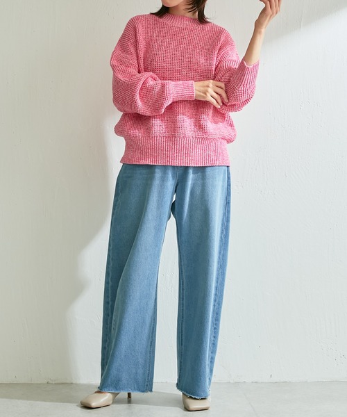 COLLAGE GALLARDAGALANTE（コラージュガリャルダガランテ）の「メランジニット（ニット/セーター・レディース・ライム/ピンク・FREE）」の9枚目の写真