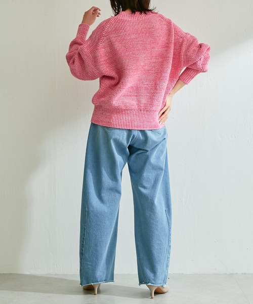 COLLAGE GALLARDAGALANTE（コラージュガリャルダガランテ）の「メランジニット（ニット/セーター・レディース・ライム/ピンク・FREE）」の12枚目の写真