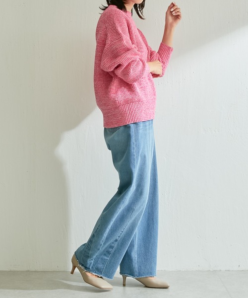 COLLAGE GALLARDAGALANTE（コラージュガリャルダガランテ）の「メランジニット（ニット/セーター・レディース・ライム/ピンク・FREE）」の14枚目の写真