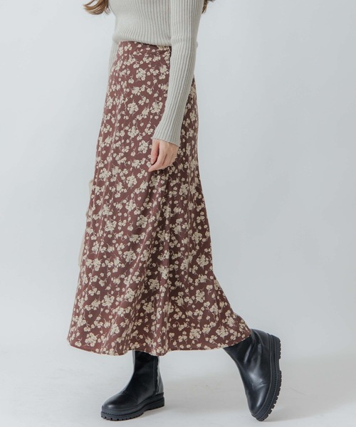 flower(フラワー)の「フローラルブーケスカート(スカート・レディース・ブラウン/ベージュ・FREE)」の3枚目の写真