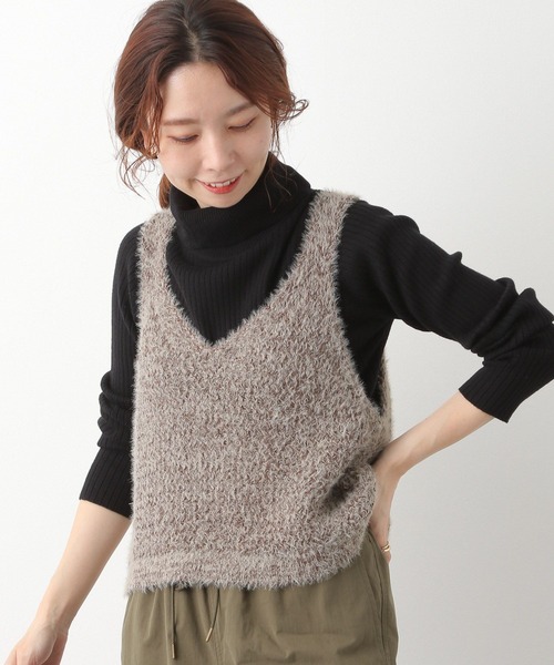 LEPSIM（レプシィム）の「5ゲージニットタンク　173169（ベスト・レディース・ホワイト/ピンク/ブラウン・FREE）」の3枚目の写真