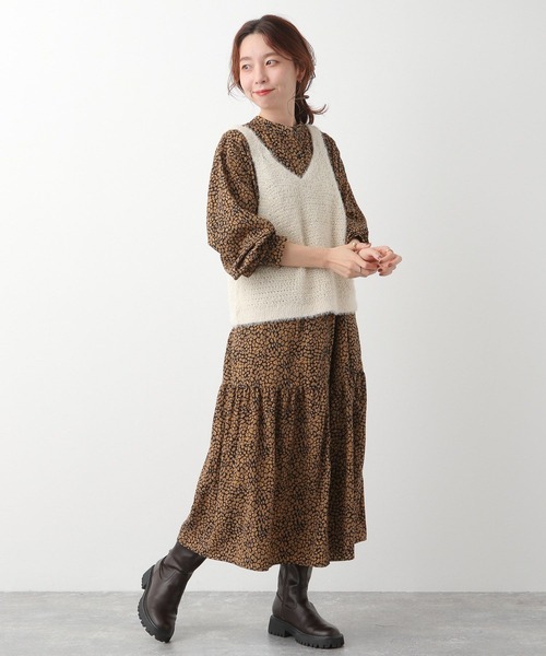 LEPSIM（レプシィム）の「5ゲージニットタンク　173169（ベスト・レディース・ホワイト/ピンク/ブラウン・FREE）」の12枚目の写真