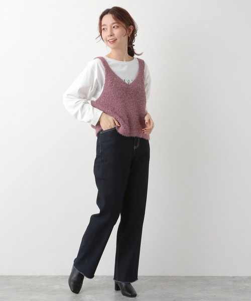 LEPSIM（レプシィム）の「5ゲージニットタンク　173169（ベスト・レディース・ホワイト/ピンク/ブラウン・FREE）」の8枚目の写真