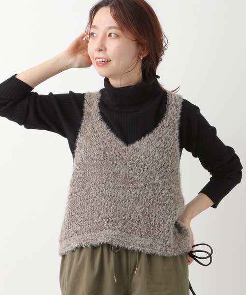 LEPSIM（レプシィム）の「5ゲージニットタンク　173169（ベスト・レディース・ホワイト/ピンク/ブラウン・FREE）」の14枚目の写真