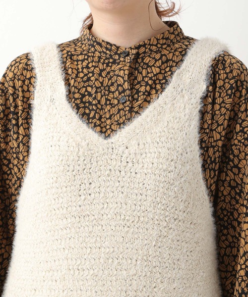 LEPSIM（レプシィム）の「5ゲージニットタンク　173169（ベスト・レディース・ホワイト/ピンク/ブラウン・FREE）」の13枚目の写真