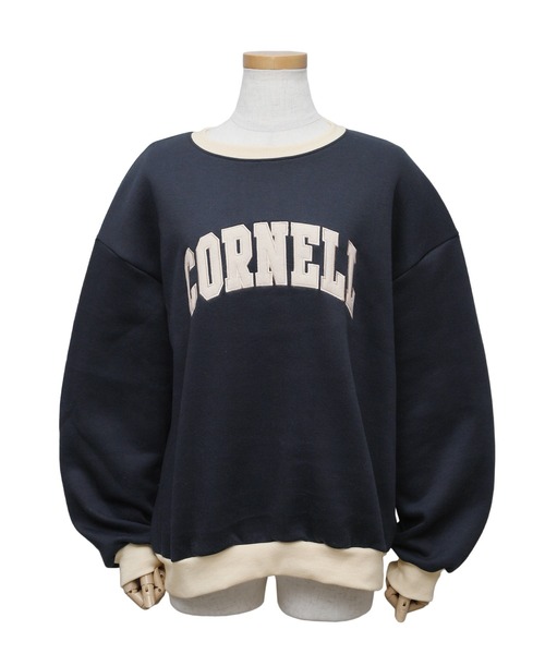 reca（レカ）の「裏起毛ロゴ入りバイカラースウェットプルオーバー（スウェット・レディース・オートミール/ネイビー/グレー・FREE）」の20枚目の写真