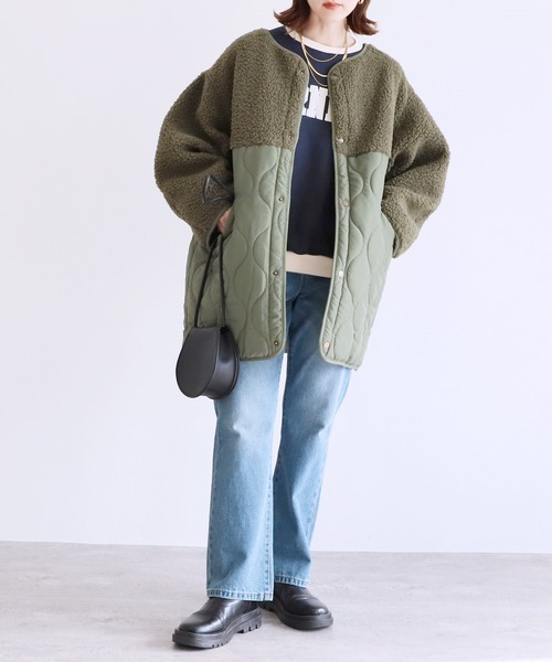 reca（レカ）の「裏起毛ロゴ入りバイカラースウェットプルオーバー（スウェット・レディース・オートミール/ネイビー/グレー・FREE）」の17枚目の写真