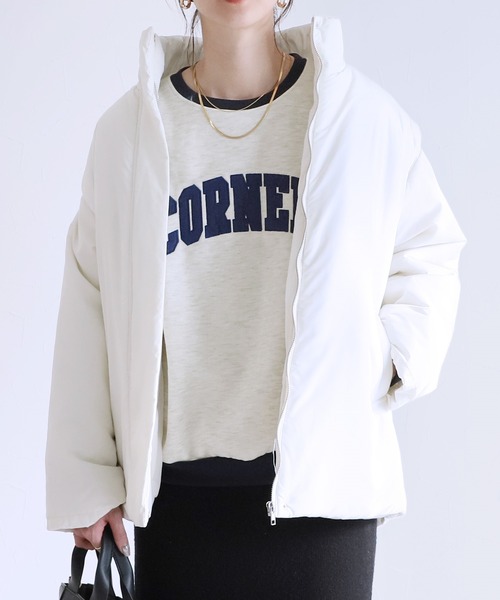 reca（レカ）の「裏起毛ロゴ入りバイカラースウェットプルオーバー（スウェット・レディース・オートミール/ネイビー/グレー・FREE）」の11枚目の写真