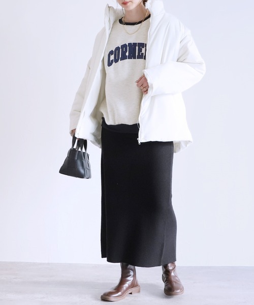 reca（レカ）の「裏起毛ロゴ入りバイカラースウェットプルオーバー（スウェット・レディース・オートミール/ネイビー/グレー・FREE）」の13枚目の写真