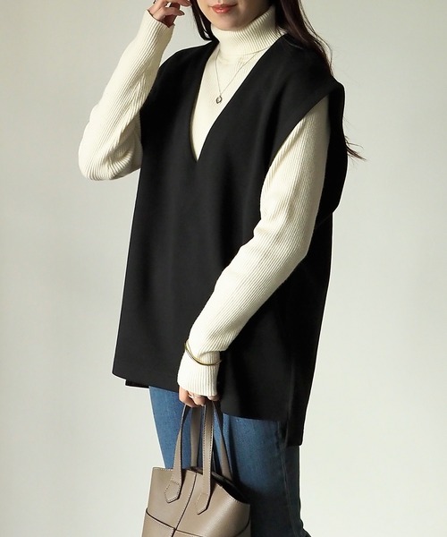 リグリーム ダンボールベスト ブラック ベスト 黒 regleam Vネックベスト｜V NECK VESTの通販｜regleam