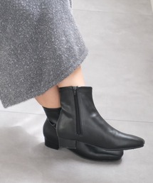 AmiAmi（アミアミ）の「【選べる裏起毛・ノーマルタイプ】ショートブーツ/スクエアトゥストレッチブーツ/生活防水（ブーツ・レディース）」