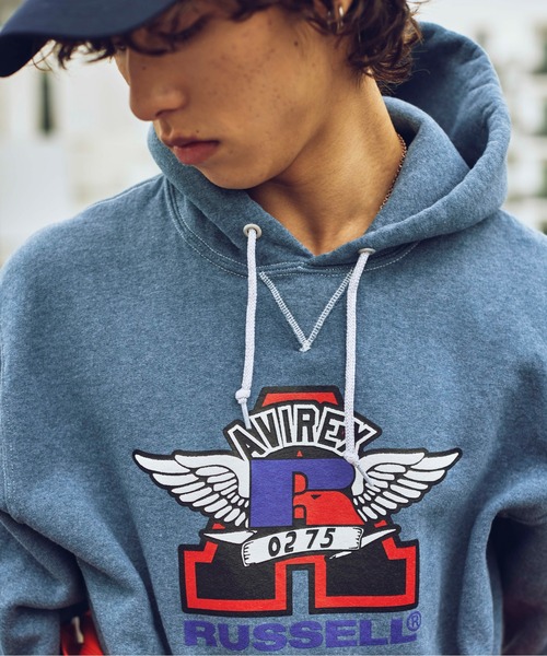 AVIREX（アヴィレックス）の「【RUSSELL ATHLETIC × AVIREX】PULL-OVER PARKA / プルオーバー パーカー / ラッセル アスレティック / アヴィレックス（パーカー・メンズ・オレンジ/その他/その他1・L/2XL/M/XL）」の4枚目の写真