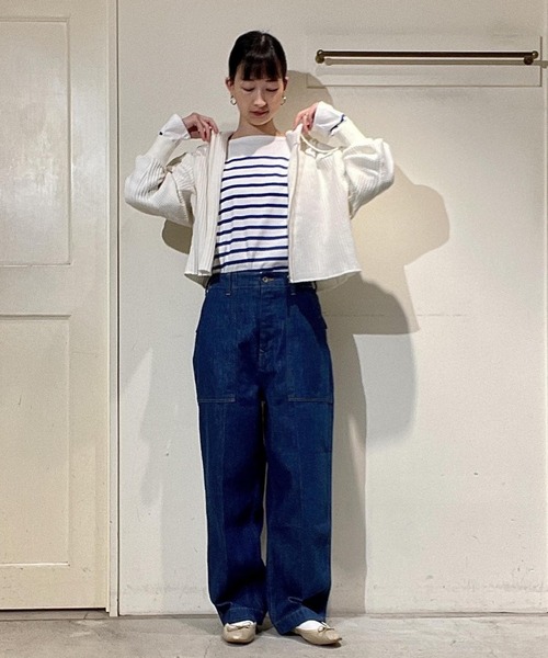 SALON adam et rope'(サロン アダム エ ロペ)の「【WEB限定カラー】ワッフルクロップドパーカー / ワイド / ビッグ(パーカー・レディース・グレー/ブラック/ホワイト・FREE)」の20枚目の写真