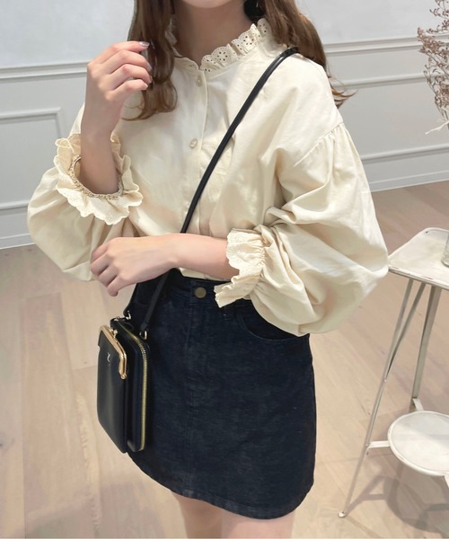 apres jour（アプレジュール）の「コットンレースフリルブラウス【ZOZOTOWN限定アイテム】（シャツ/ブラウス・レディース・アイボリー/オフホワイト・X-LARGE/フリー）」の2枚目の写真