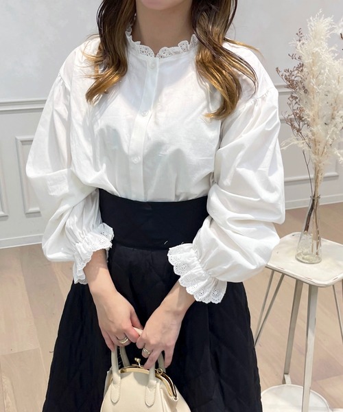 apres jour（アプレジュール）の「コットンレースフリルブラウス【ZOZOTOWN限定アイテム】（シャツ/ブラウス・レディース・アイボリー/オフホワイト・X-LARGE/フリー）」の3枚目の写真