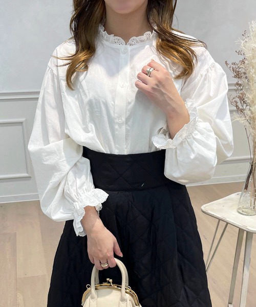 apres jour（アプレジュール）の「コットンレースフリルブラウス【ZOZOTOWN限定アイテム】（シャツ/ブラウス・レディース・アイボリー/オフホワイト・X-LARGE/フリー）」の4枚目の写真