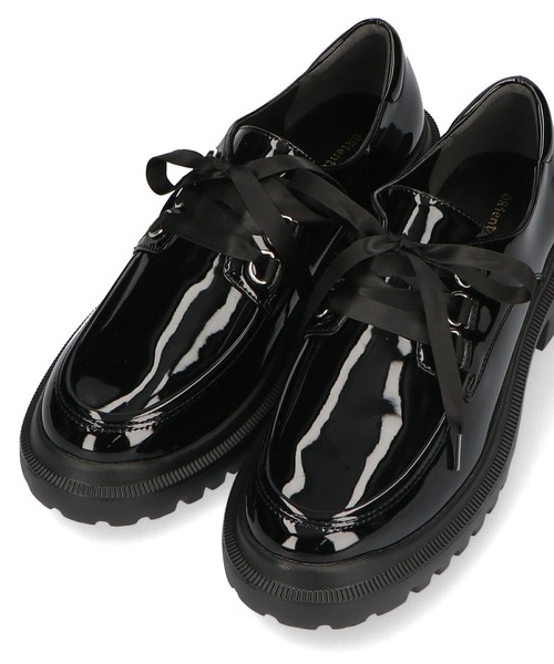 ORiental TRaffic（オリエンタルトラフィック）の「厚底リボンレースアップシューズ 31116（ドレスシューズ・レディース・ブラック/ベージュ・41/39/36/35/38/37/34/42/40）」の6枚目の写真