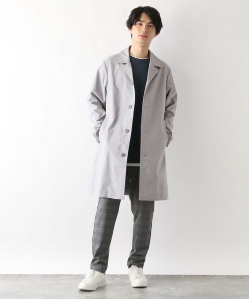 GLOBAL WORK(グローバルワーク)の「プロテックコート/163813(ステンカラーコート・メンズ・ベージュ/ライトグレー/ネイビー・MEDIUM/SMALL/LARGE)」の8枚目の写真